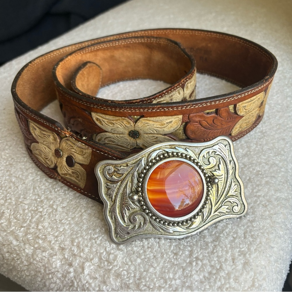 Hand crafted leather belt